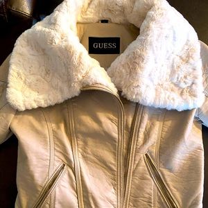 Leather motorcycle style jacket